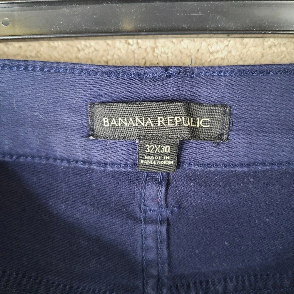 Banana Republic Pants Mens 32x30 Navy Blue Slim Fit Cotton Stretch 5 Pocket Work
